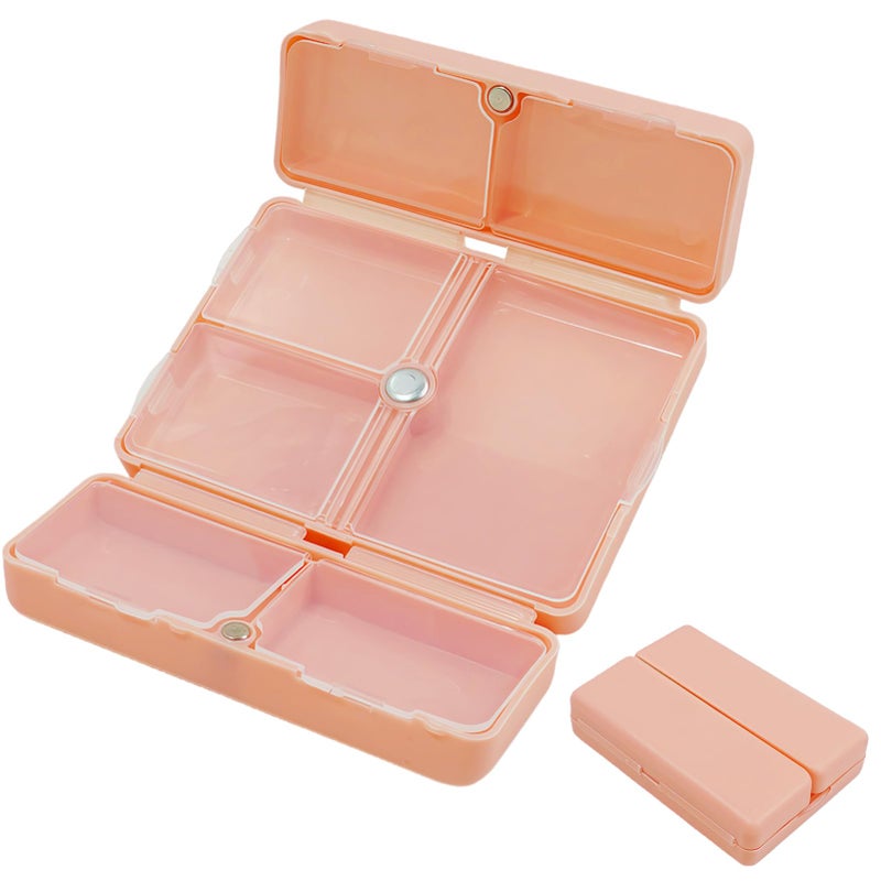 7 Day Pill Box Organiser, Travel Pill Case, Portable Foldable Magnetic Medicine Box Organiser, Storage Case Weekly Organizer to Hold Vitamins, Cod Liver Oil, Supplements, Medication